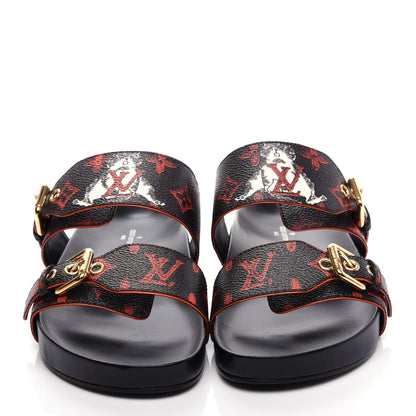 Louis Vuitton Catogram Bom Dia Flat Mule 40 Black Marron 5 of 11