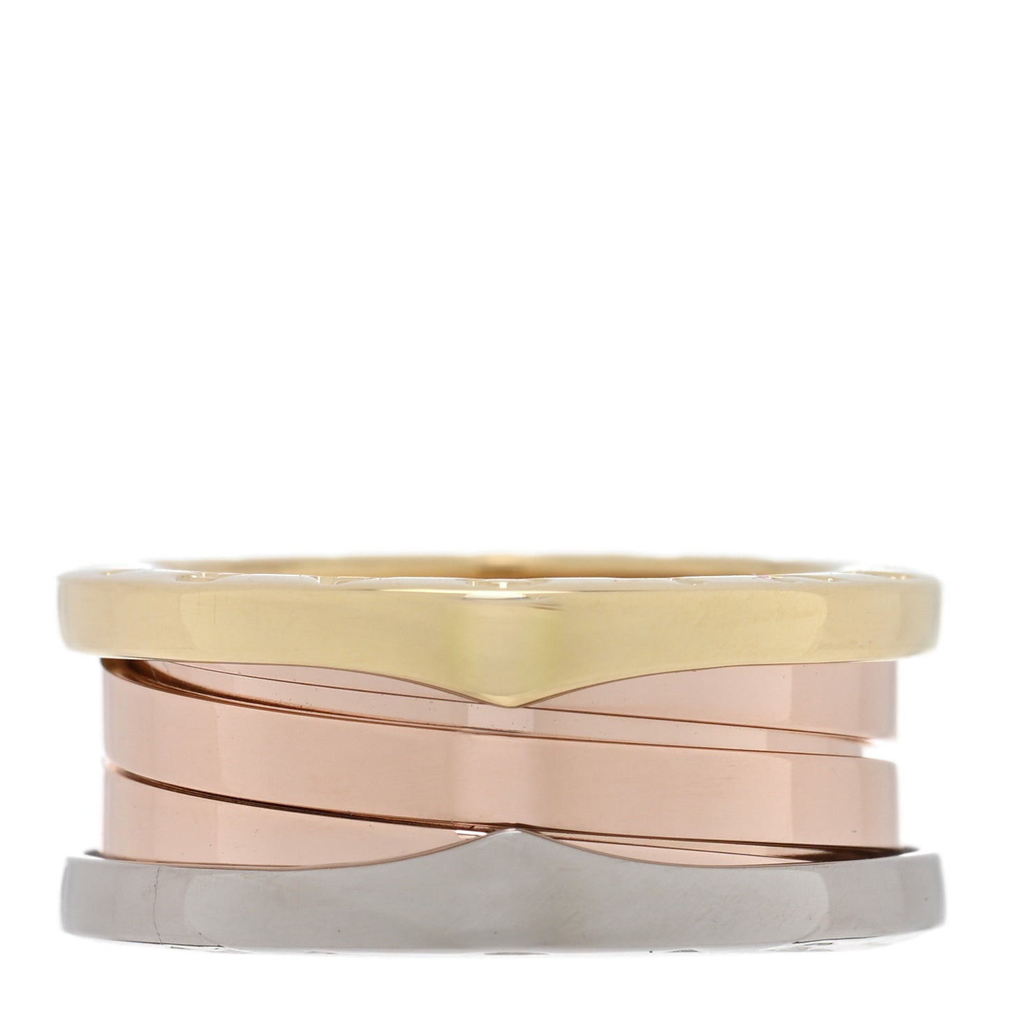 18K Rose White Yellow Gold B.Zero1 Three-Band Ring 48 4.5