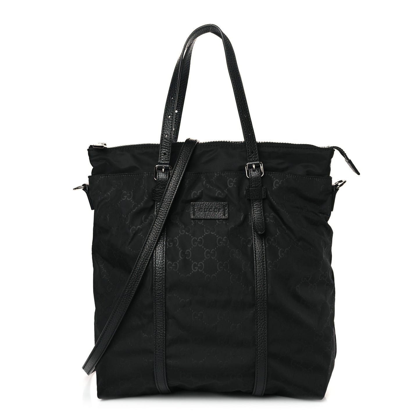 Nylon Monogram Medium Vertical Tote Black