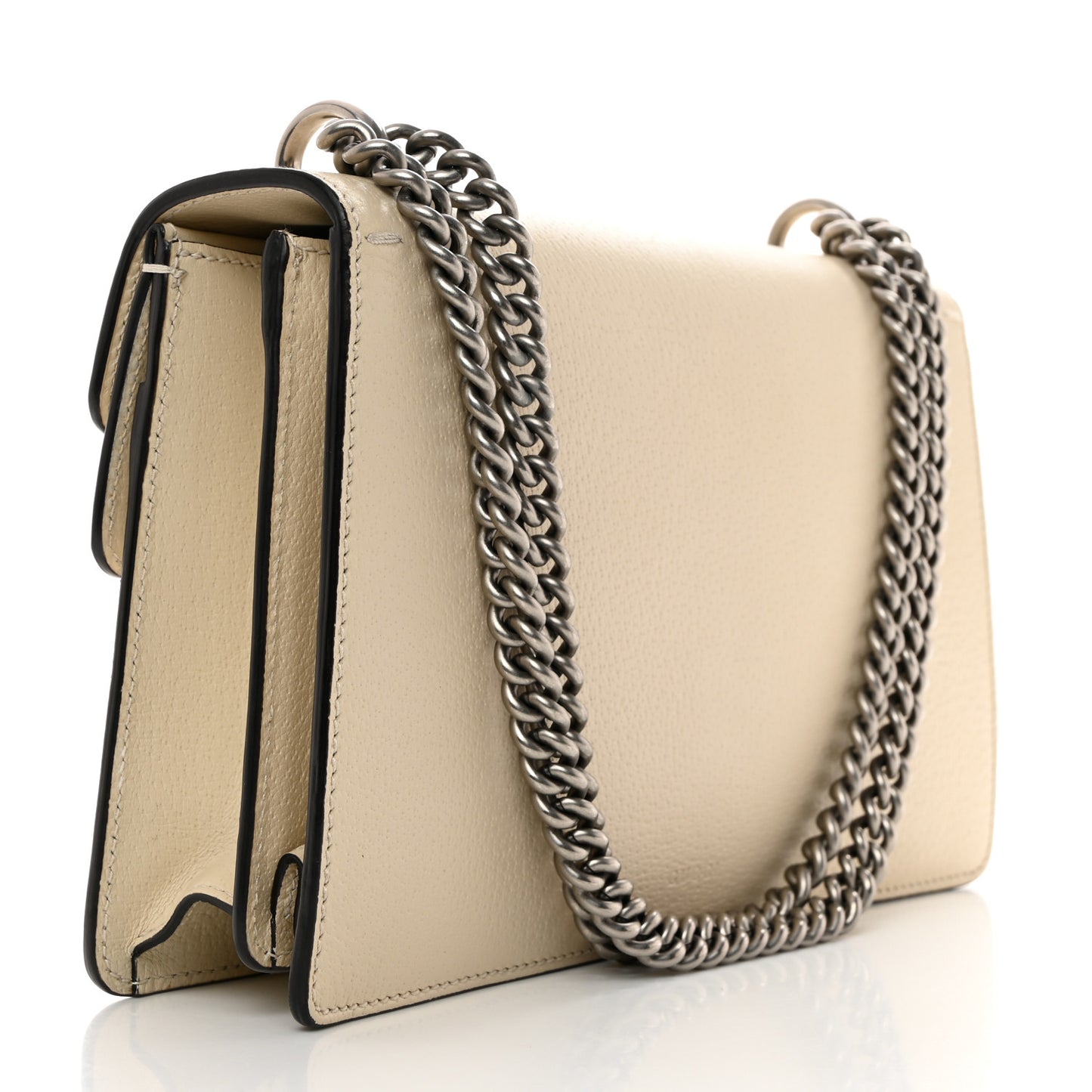 Textured Calfskin Crystal Small Dionysus Shoulder Bag Mystic White