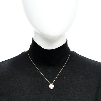 Van Cleef & Arpels 18K Rose Gold Diamond Silver Obsidian Vintage Alhambra Pendant Necklace 6 of 6
