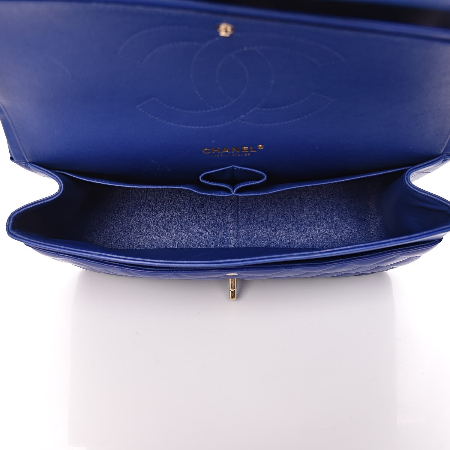 Chanel Lambskin Quilted Jumbo Double Flap Blue 6 of 22