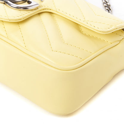 Gucci Calfskin Matelasse Super Mini GG Marmont Shoulder Bag Banana 5 of 10