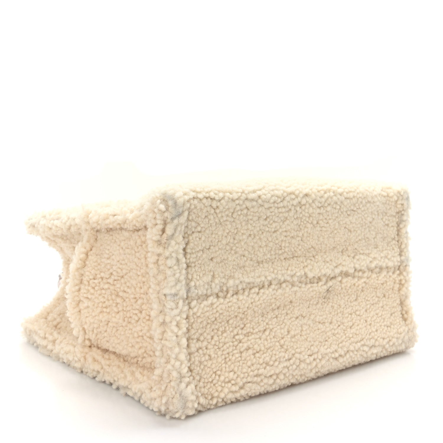 Celine Shearling Calfskin Triomphe Small Cabas Thais Natural Tan 4 of 10