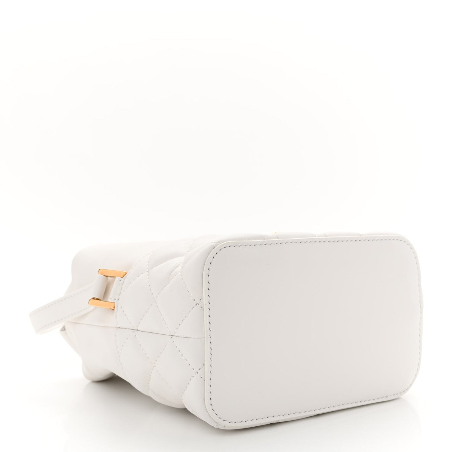 Nappa Quilted Medusa Bucket Bag White