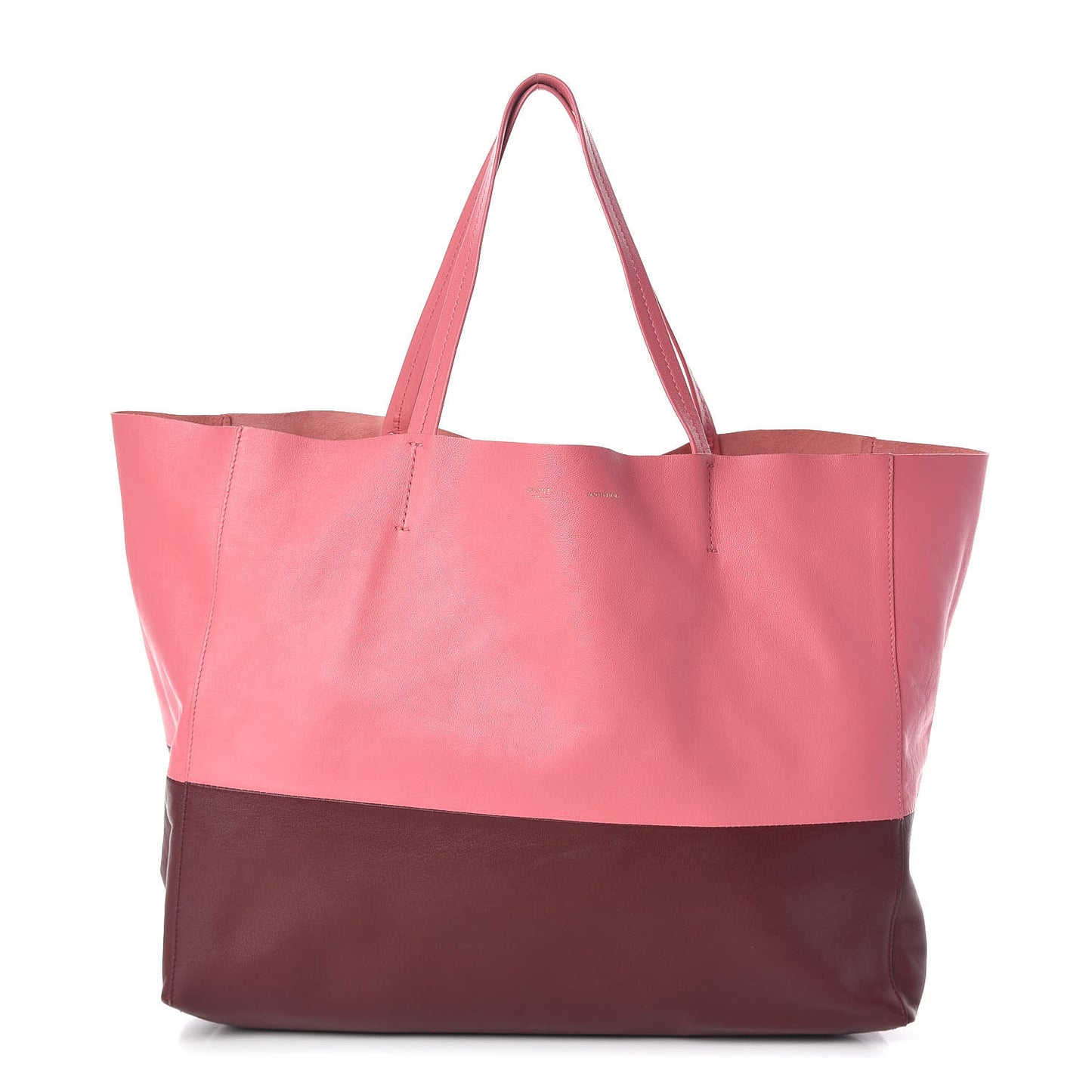 Lambskin Horizontal Bi-Color Cabas Pink Rust