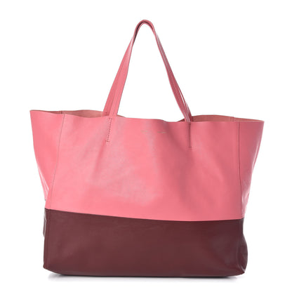 Celine Lambskin Horizontal Bi-Color Cabas Pink Rust 1 of 10