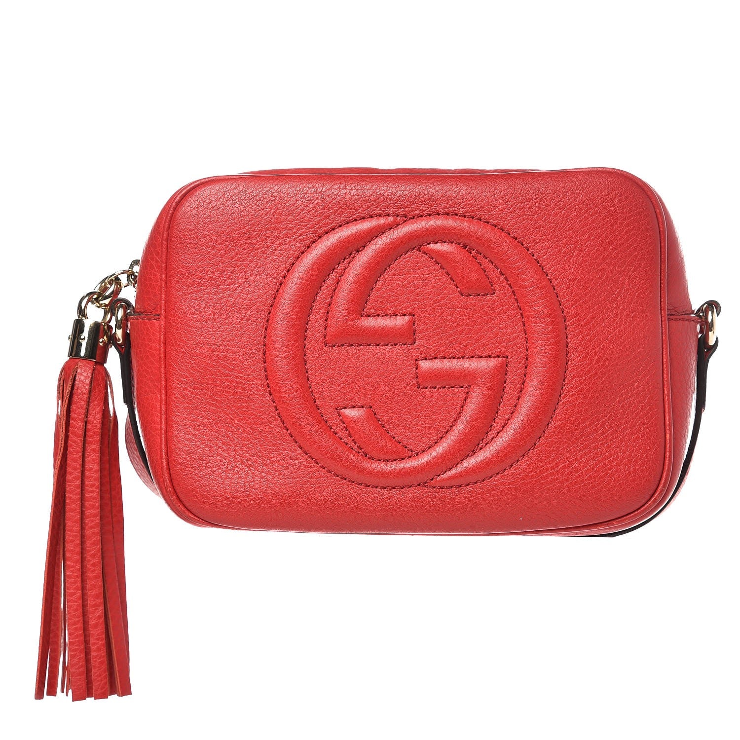Gucci Pebbled Calfskin Small Soho Disco Bag Tabasco Red 1 of 8