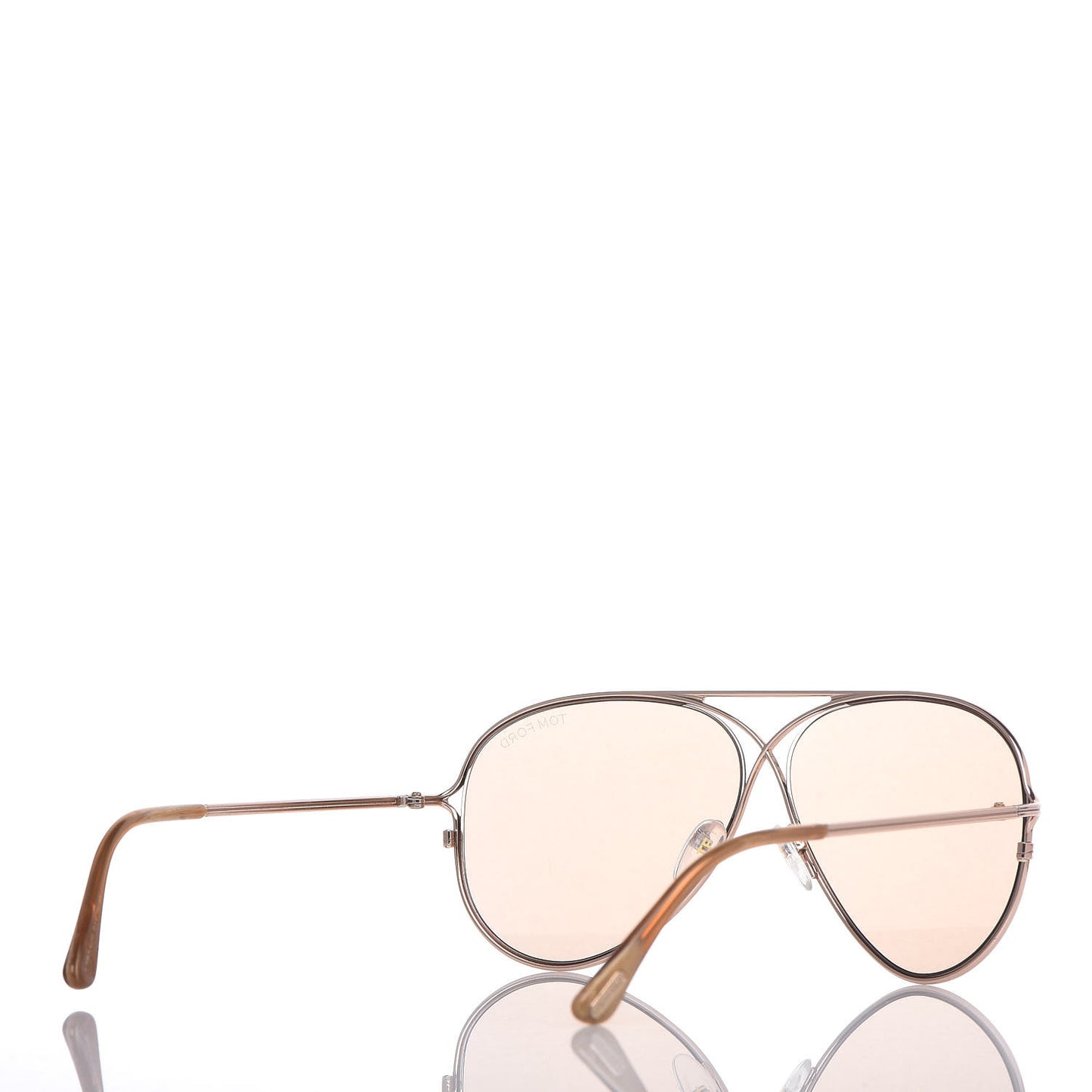 Tom N.4 Private Collection Aviator Sunglasses Rose Gold Brown