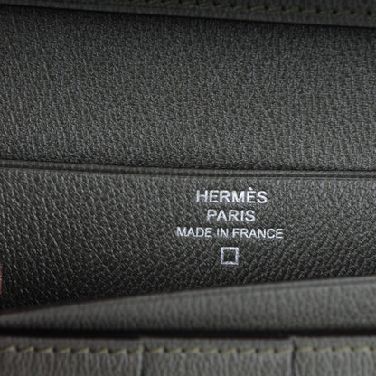Hermes Shiny Alligator Bearn Wallet Gris Tourterelle 7 of 8