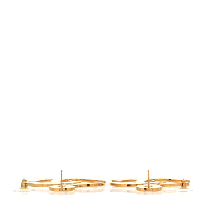 Chanel Metal Large Paris Button Earrings Gold 3 of 4