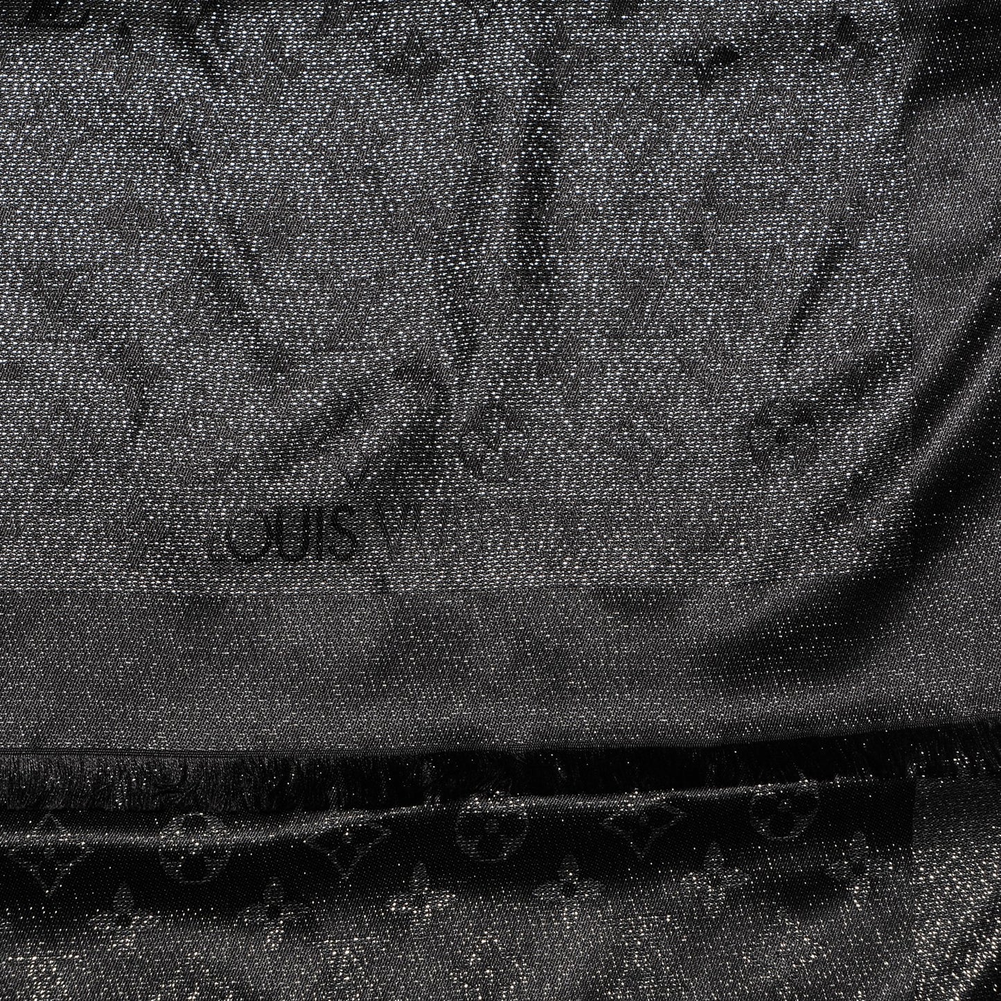Silk Monogram Scarf Black