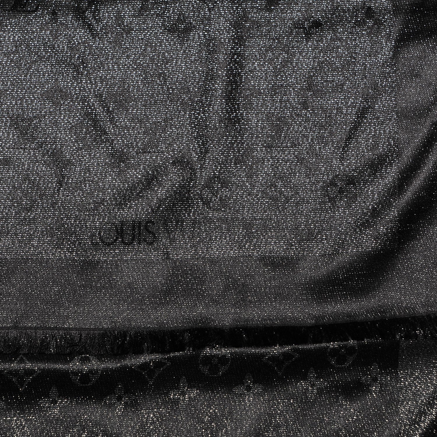 Louis Vuitton Silk Monogram Scarf Black 4 of 6