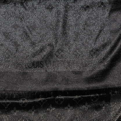 Louis Vuitton Silk Monogram Scarf Black 4 of 6