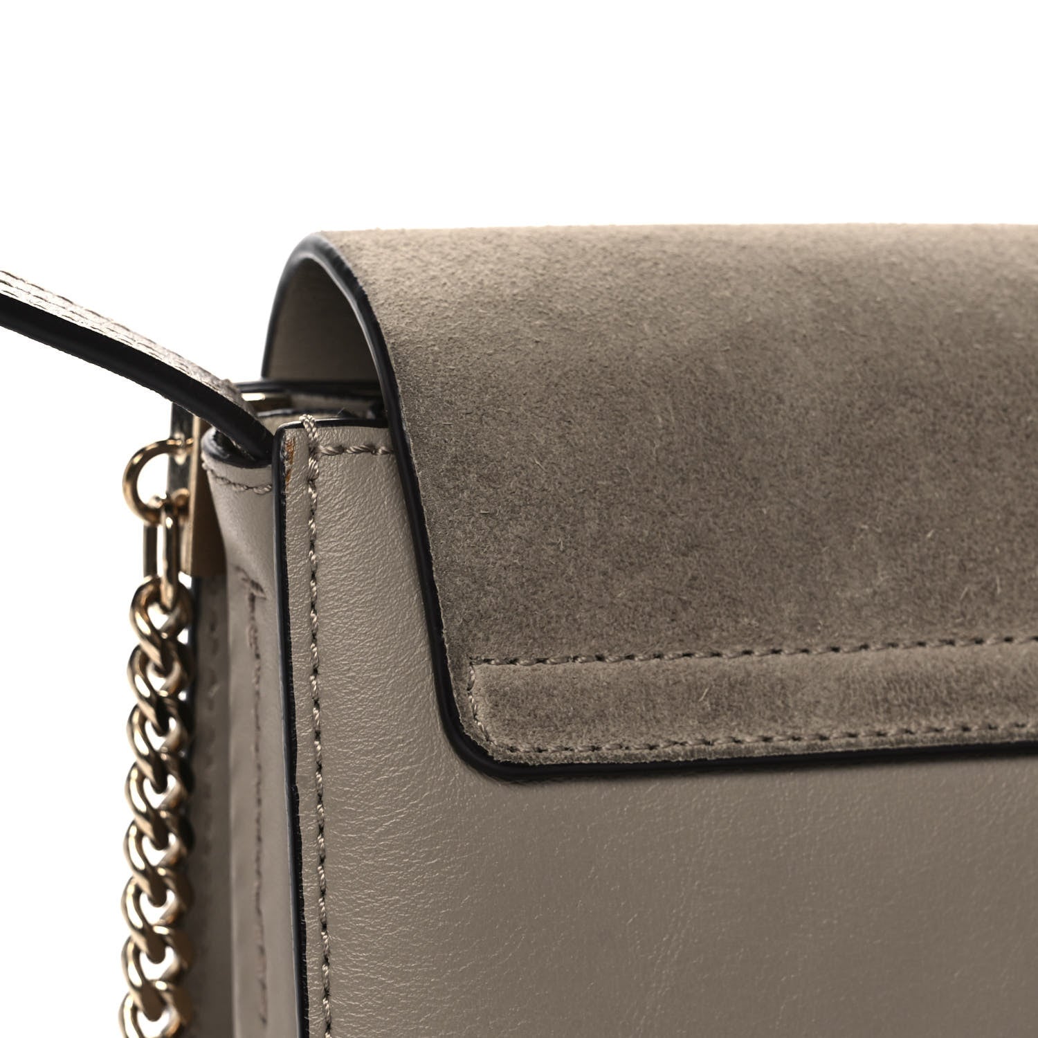Chloe Suede Calfskin Small Faye Shoulder Bag Motty Grey 12 of 12