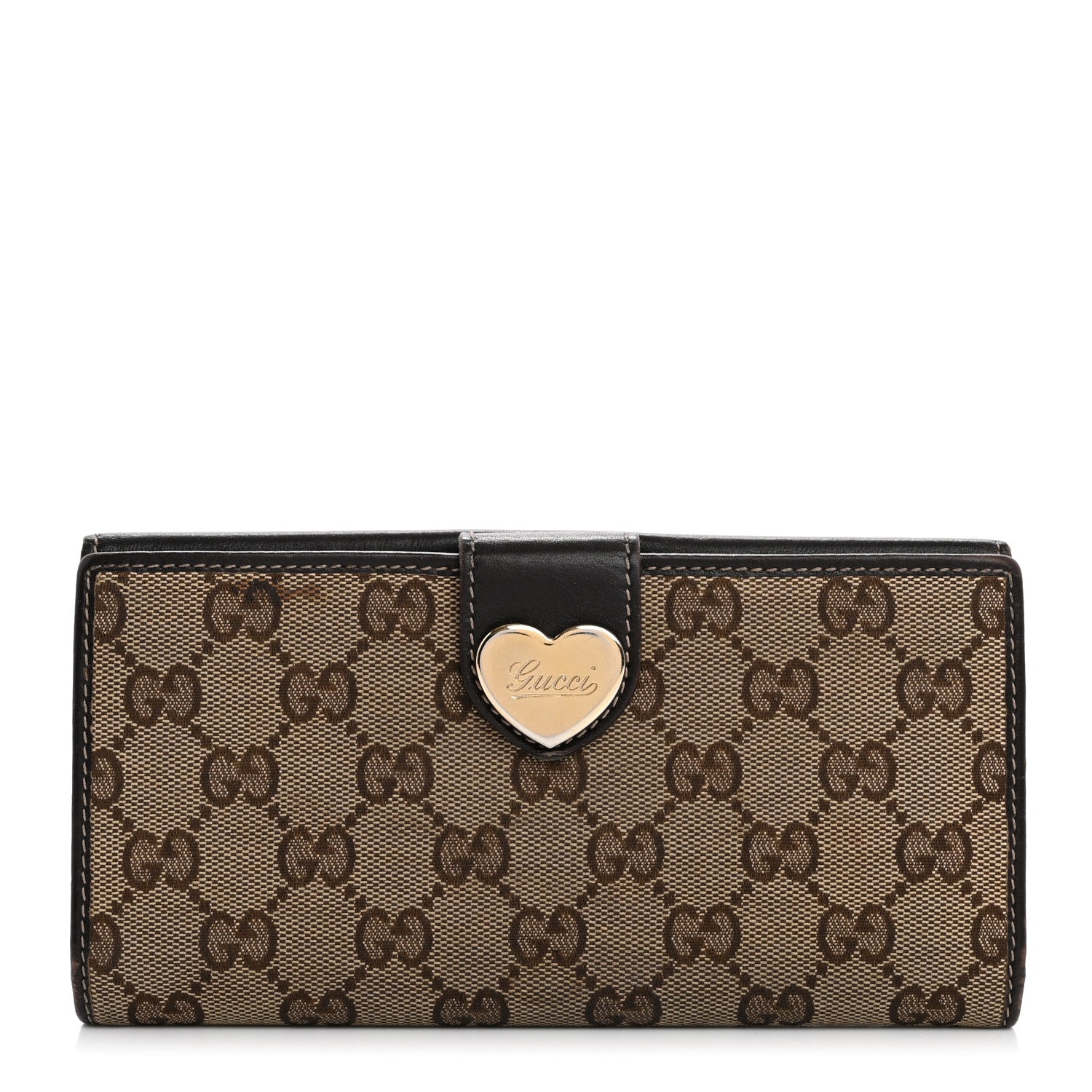 Gucci Monogram Heart Continental Wallet Dark Brown 1 of 12