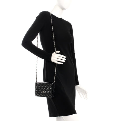 Chanel Patent Quilted Wallet On Chain WOC Black 2 of 9