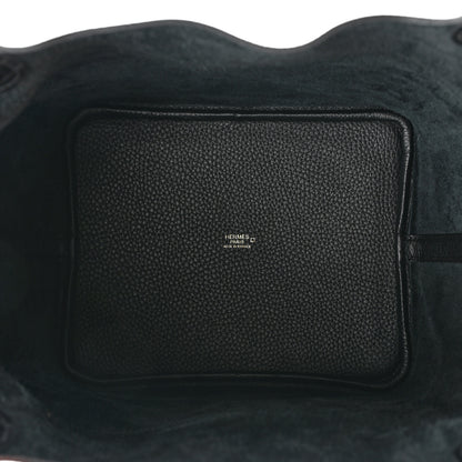 Hermes Taurillon Clemence Matte Alligator Picotin Lock Touch 22 MM Black 5 of 10