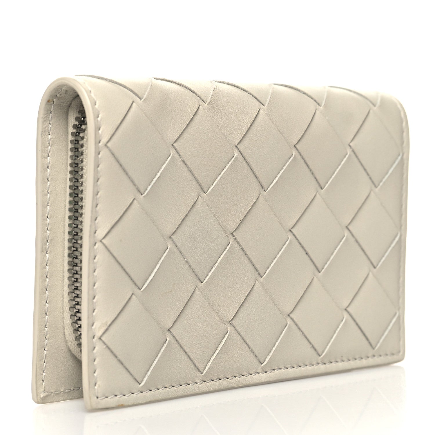 Bottega Veneta Nappa Intrecciato Zip Wallet White 3 of 11
