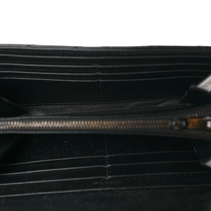 Saint Laurent Grain De Poudre Matelasse Chevron Monogram Monochrome Flap Wallet Black 5 of 8