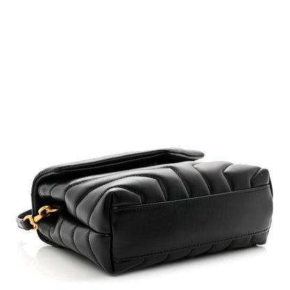 Saint Laurent Calfskin Y Quilted Monogram Toy Loulou Crossbody Bag Black 4 of 12