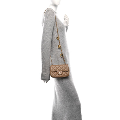 Chanel Lambskin Quilted Mini Heart Charms Flap Beige 2 of 13
