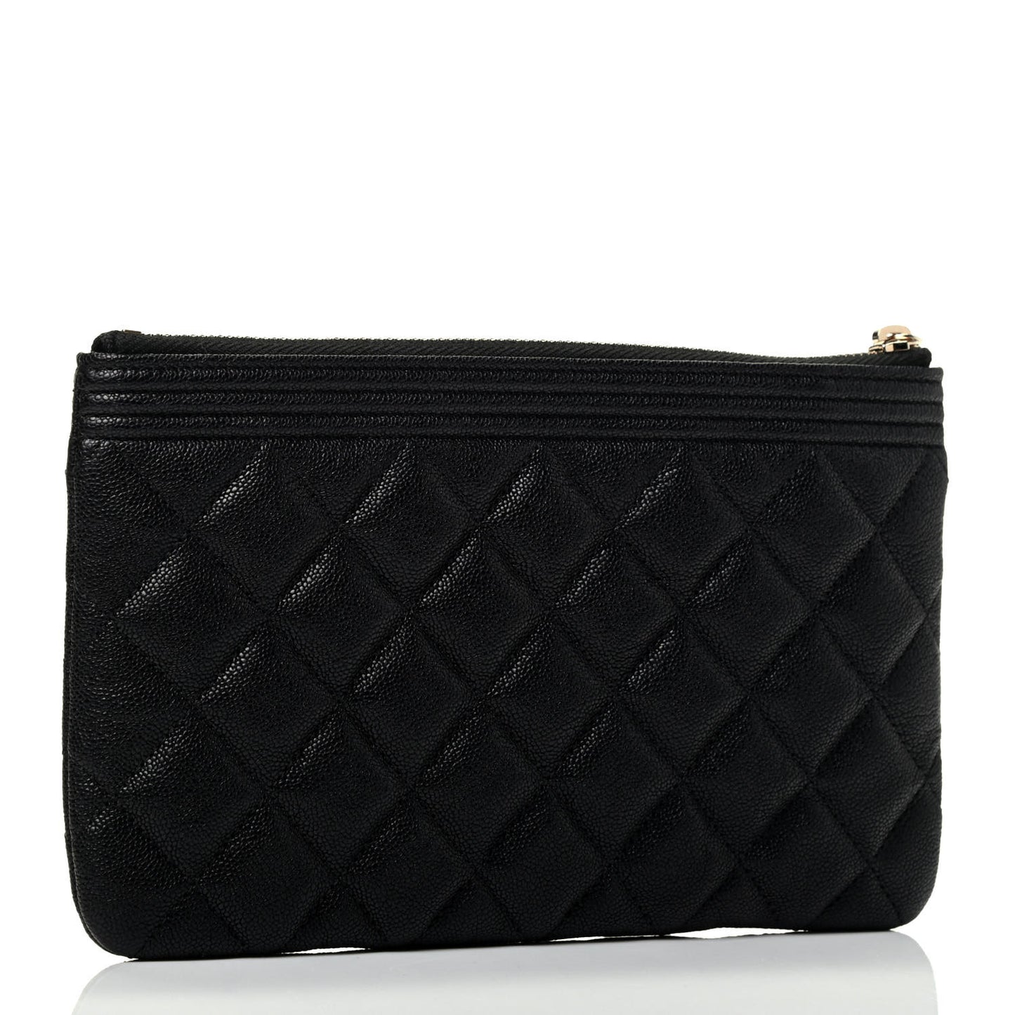 Caviar Quilted Small Boy Cosmetic Case Black