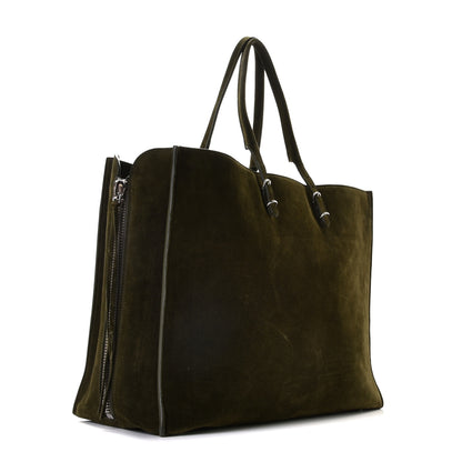 Balenciaga Baby Daim Suede Papier A4 Zip Around Tote Vert Militaire 2 of 11