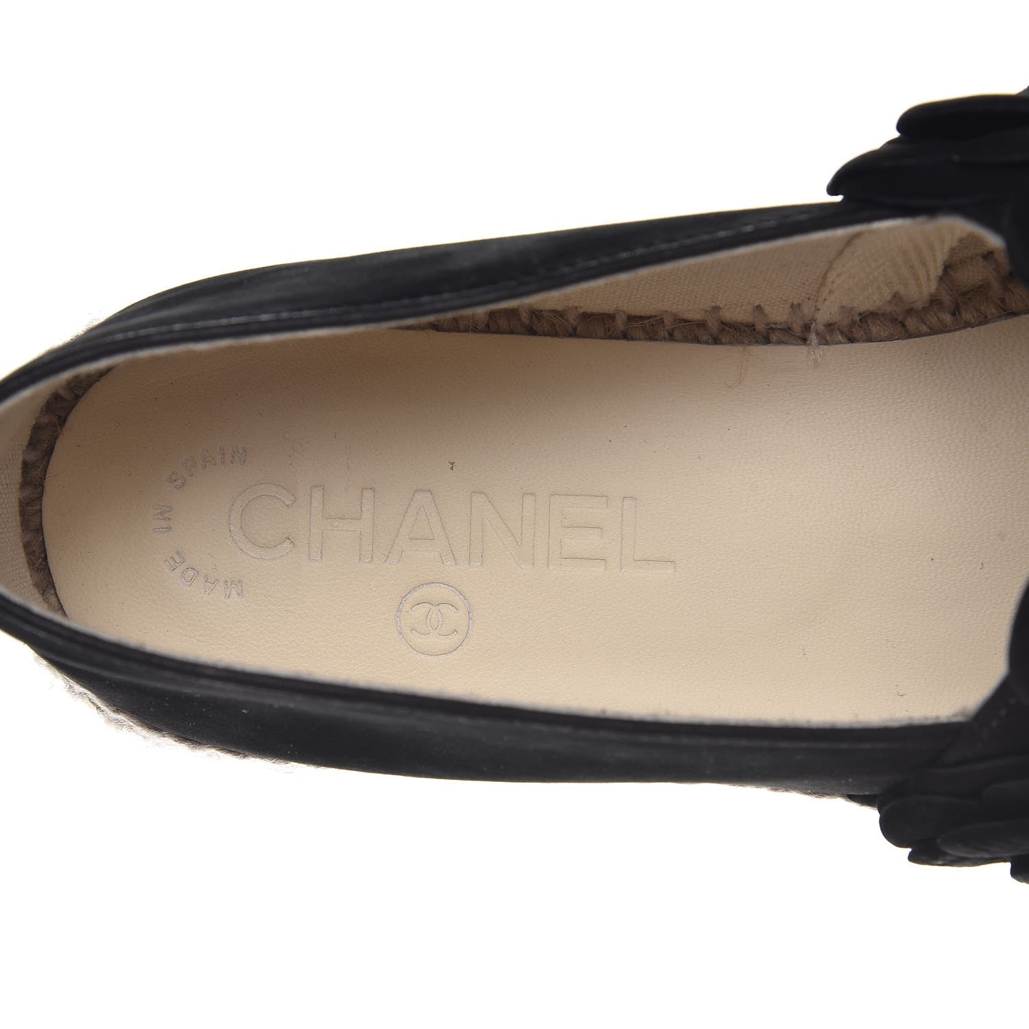 Chanel Suede Camellia CC Espadrilles 38 Black 6 of 9