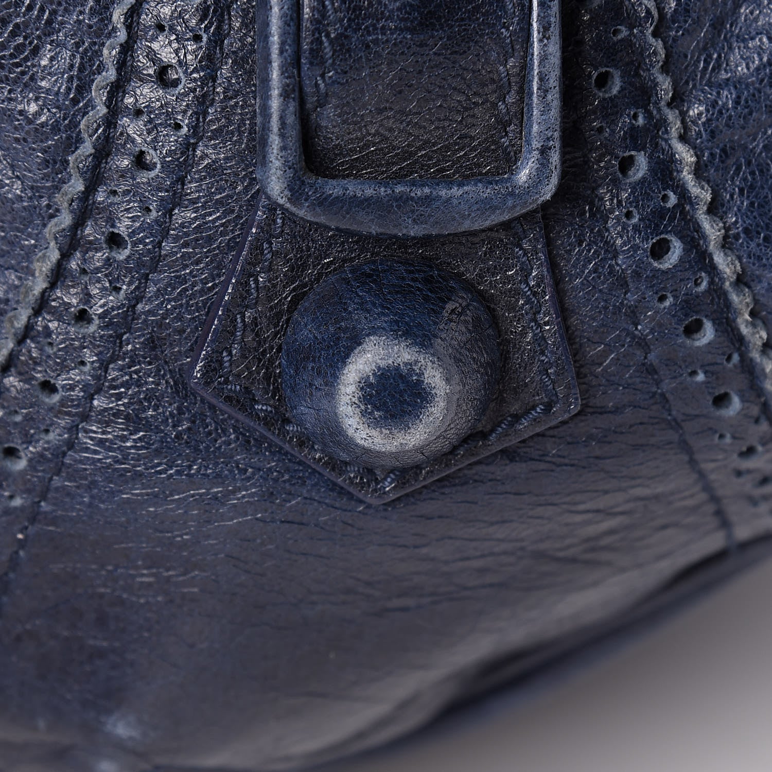 Balenciaga Agneau Giant Brogues Hardware Pompon Marine 12 of 18