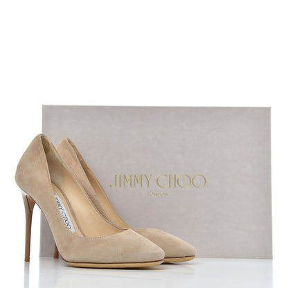 Jimmy Choo Suede Esme 100 Pumps 35 Nude 18 of 18