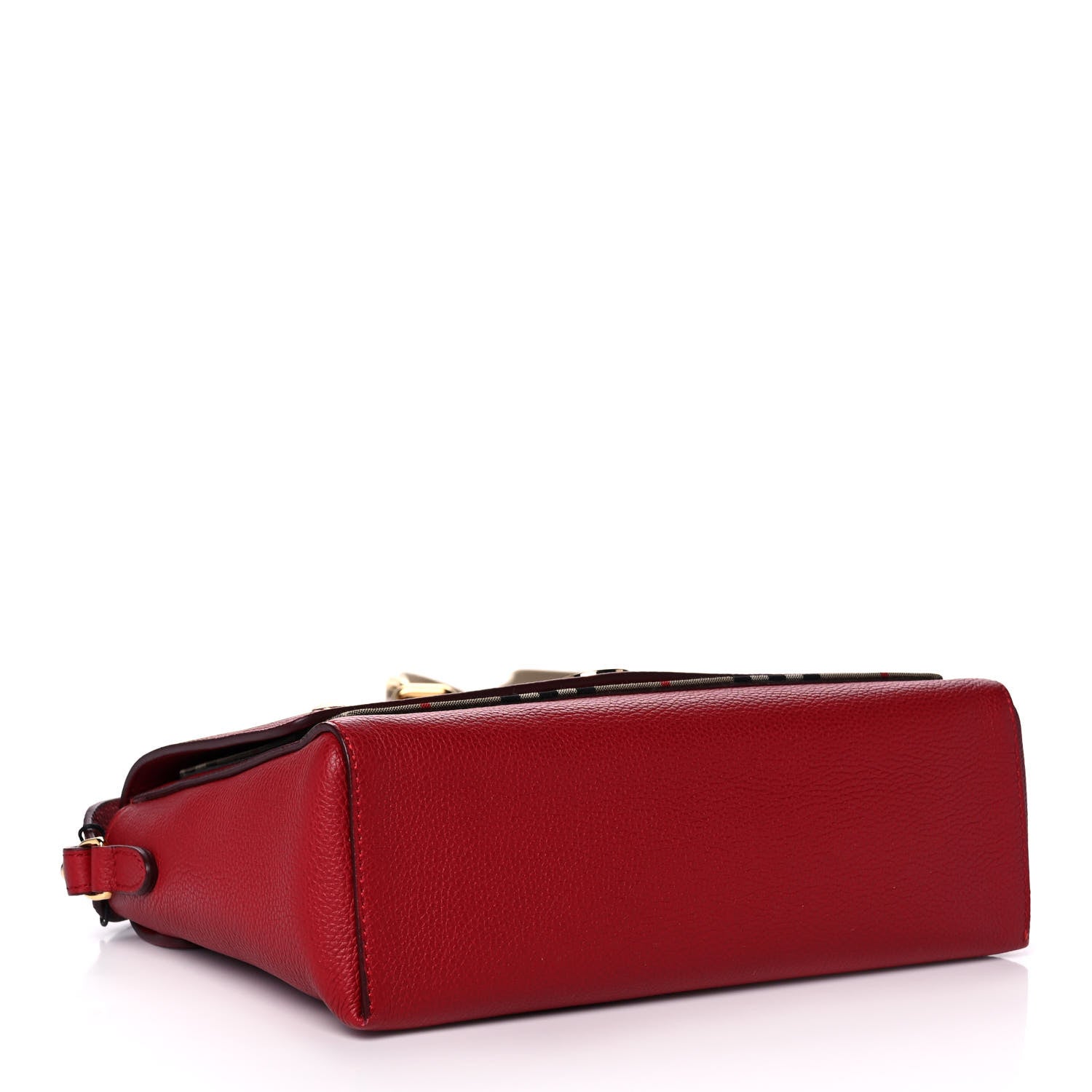 Burberry Calfskin Vintage Check Note Crossbody Bag Carmine Red 3 of 8