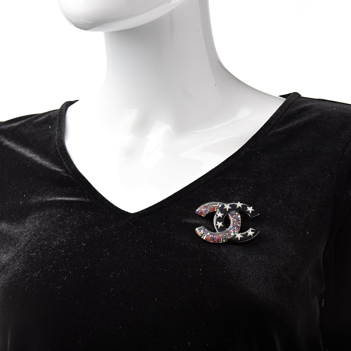 Resin Glitter Crystal CC Star Brooch Multicolor