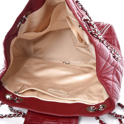 Chanel Lambskin Large North South Accordion Tote Bordeaux 5 of 7