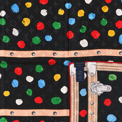 Louis Vuitton LV X YK Silk Monogram Dots Square Scarf 90 Black 3 of 3