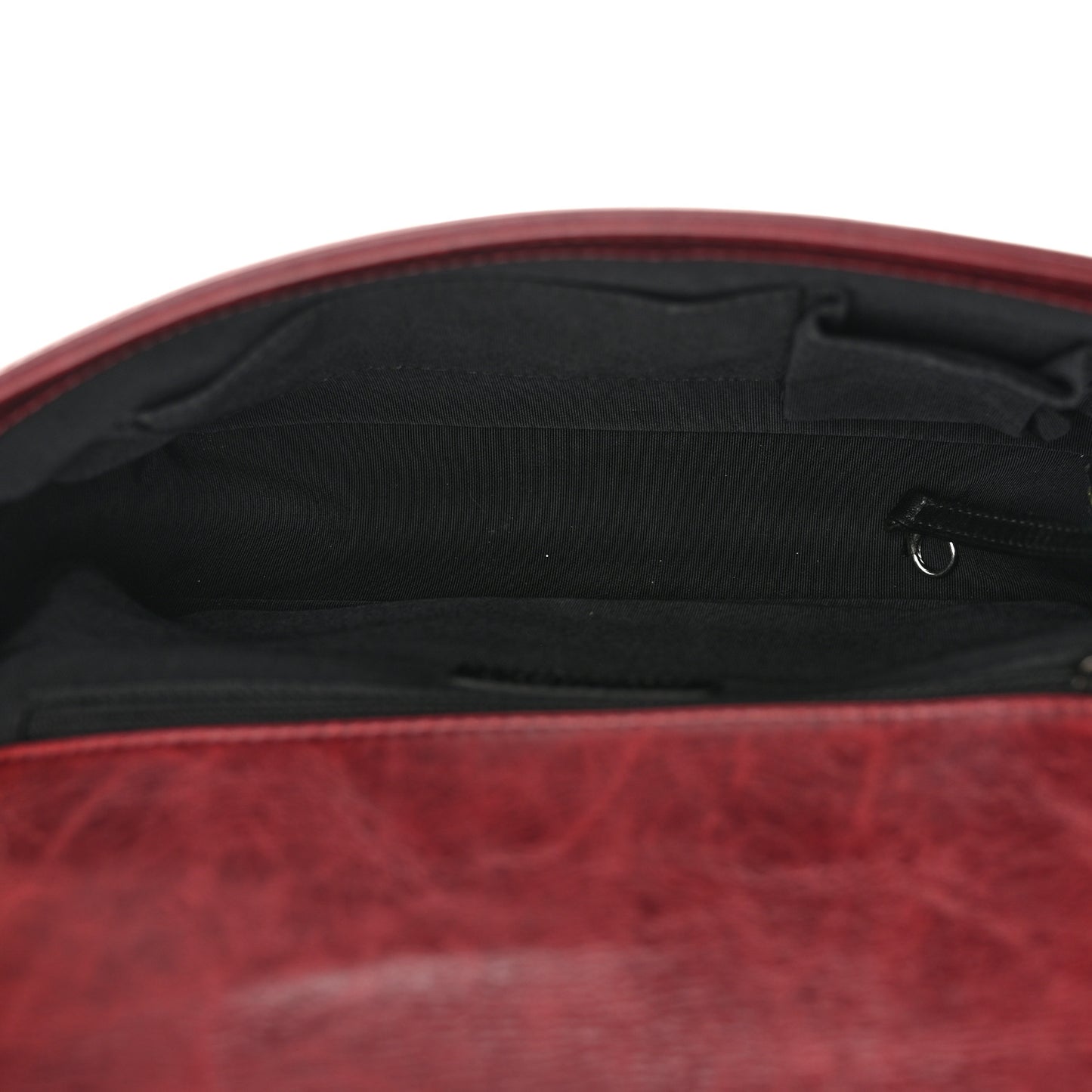 Calfskin Quilted Double Stitch Large Boy Flap Burgundy