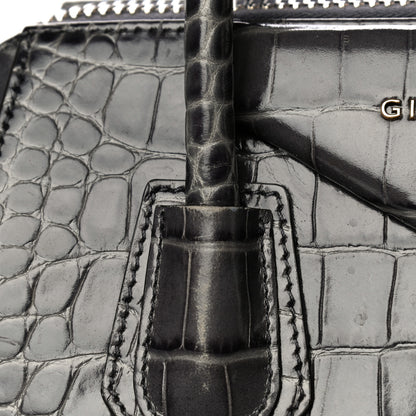 Givenchy Calfskin Crocodile Embossed Small Antigona Storm Grey 19 of 20