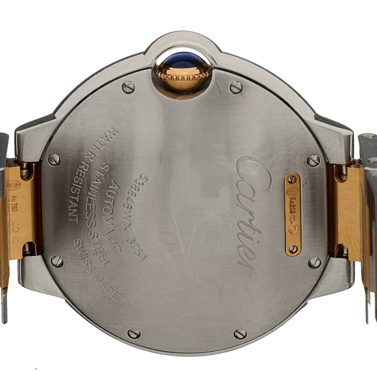 Stainless Steel 18K Yellow Gold 36mm Ballon Bleu De Cartier Automatic Watch