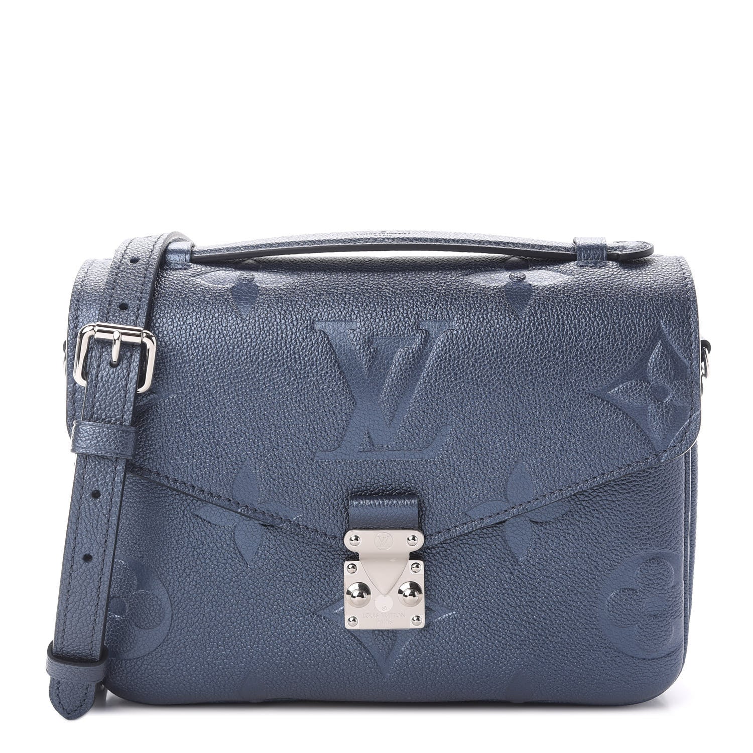 Louis Vuitton Metallic Empreinte Monogram Giant Pochette Metis Navy Nacre 1 of 8
