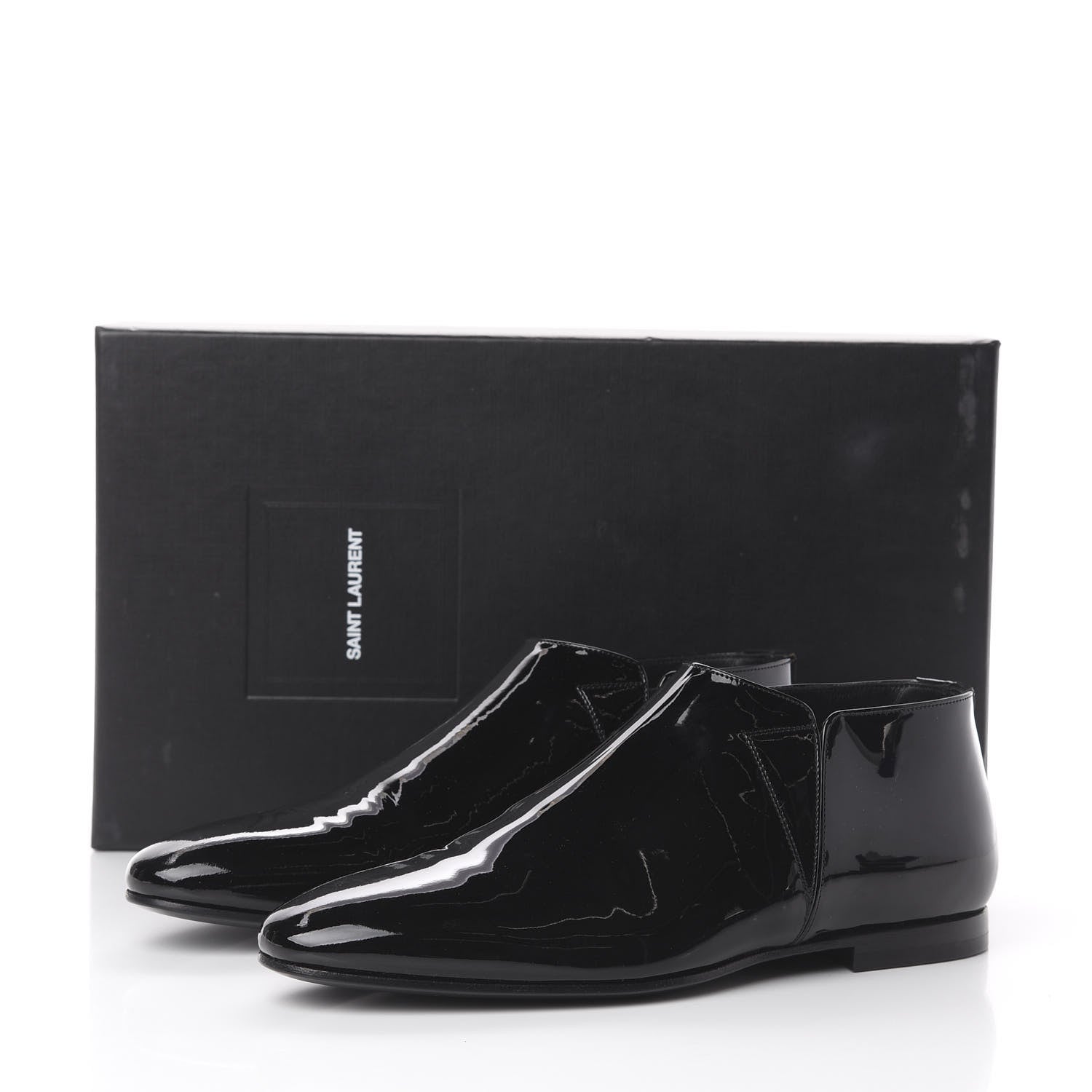 Saint Laurent Patent Ankle Boots 40 Black 9 of 9