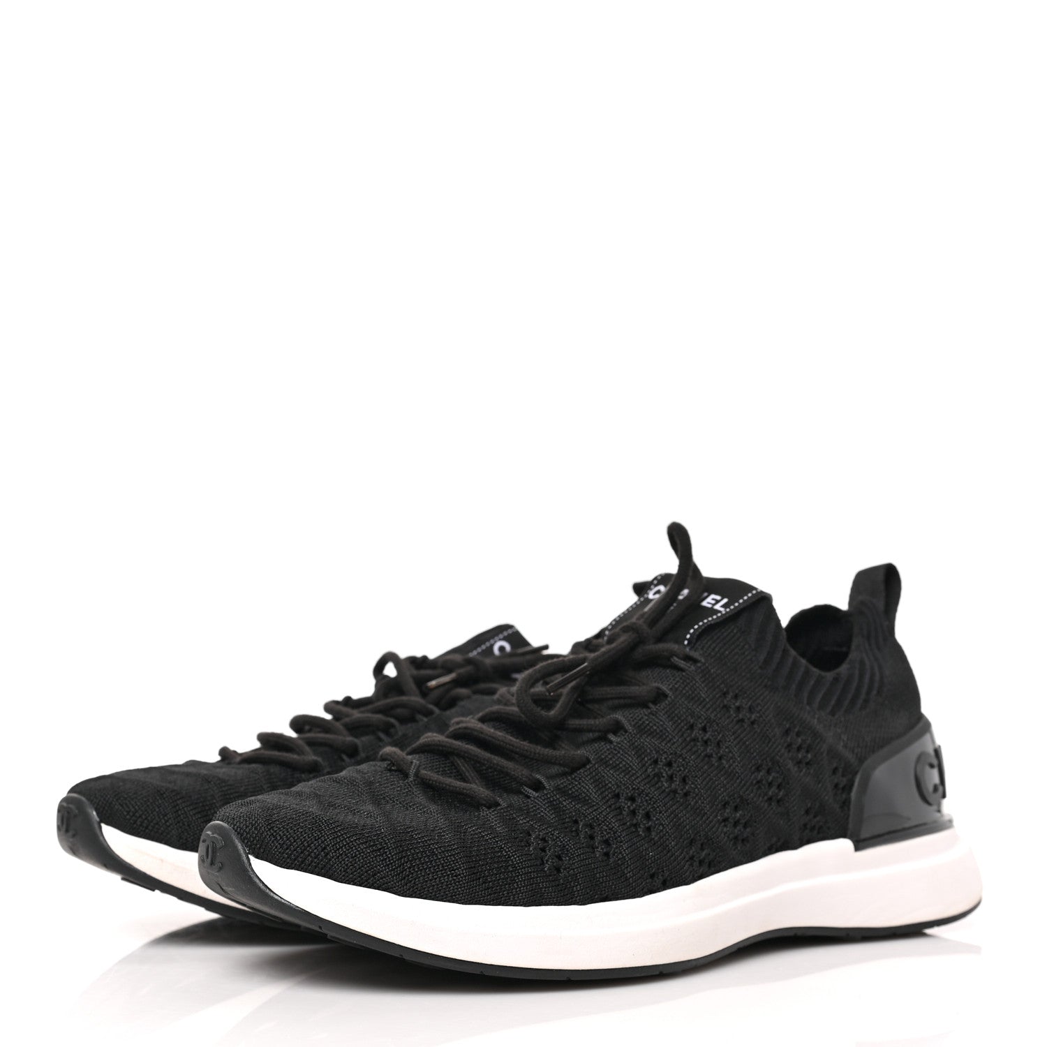 Chanel Fabric Logo Sneakers 39 Black 3 of 7