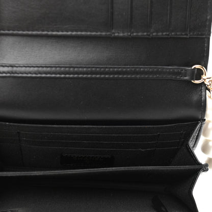 Chanel Calfskin Quilted Mini Maxi Pearls Wallet On Chain WOC Black 5 of 10