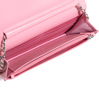 Chanel Lambskin Camellia Wallet on Chain WOC Pink 5 of 7