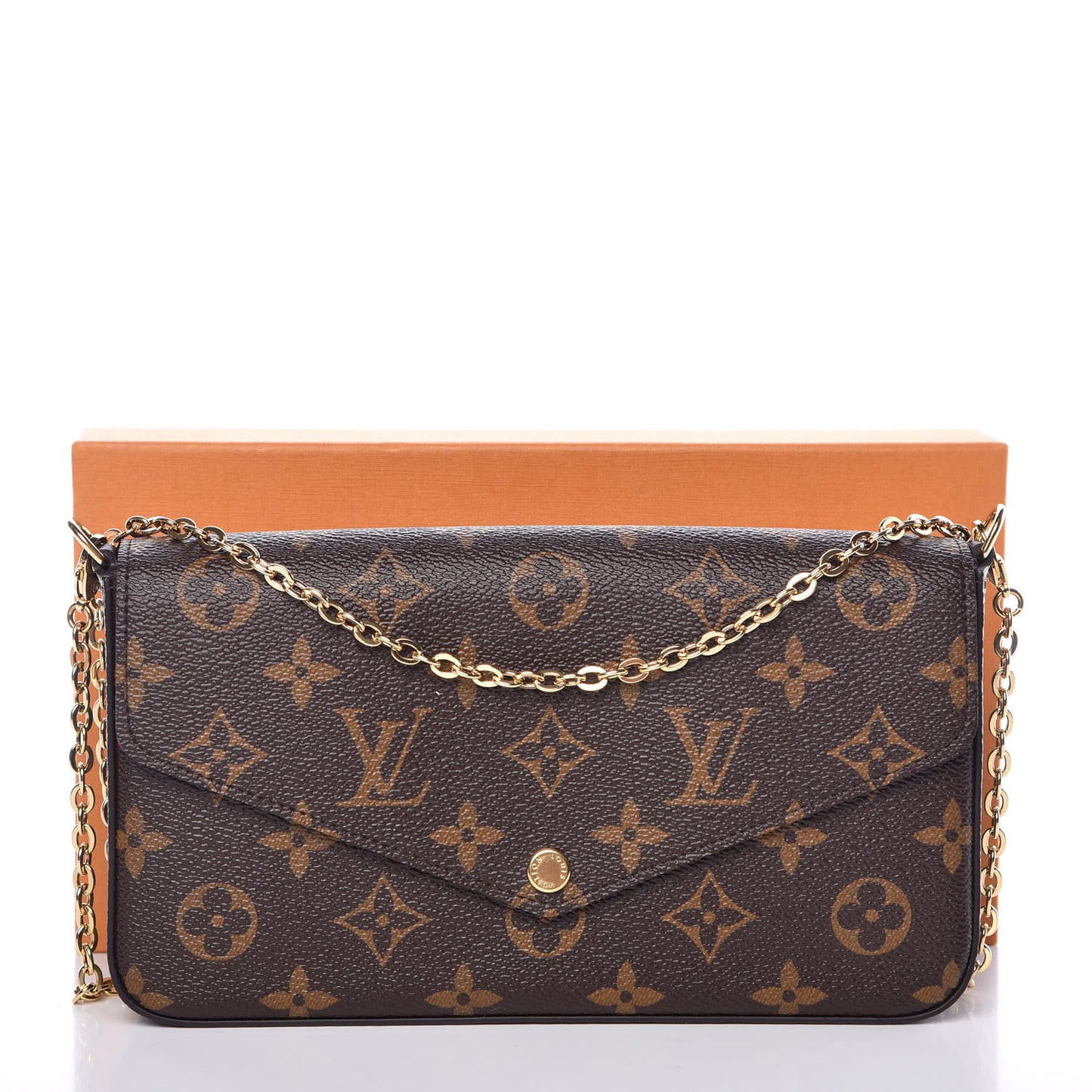 Monogram Pochette Felicie Chain Wallet Fuchsia