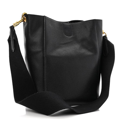 Celine Soft Grained Calfskin Small Sangle Bucket Bag Black 3 of 10