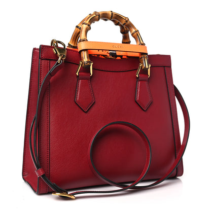 Gucci Wonka Grain Calfskin Small Diana Tote Bag Dark Red Orange Fluo 3 of 10