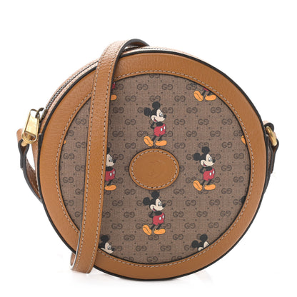 Gucci X DISNEY Mini Vintage GG Supreme Monogram Mickey Mouse Round Shoulder Bag Beige Vintage Sun Oil 1 of 11