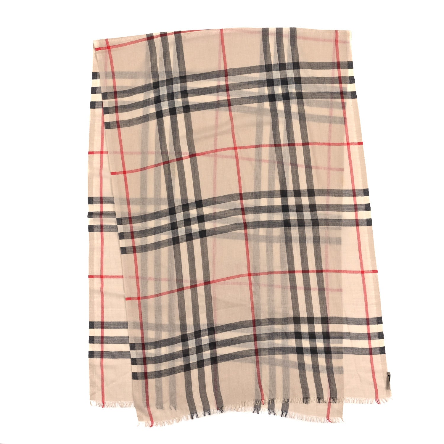 Burberry Linen Giant Check Check Lightweight Scarf Stone 2 of 5