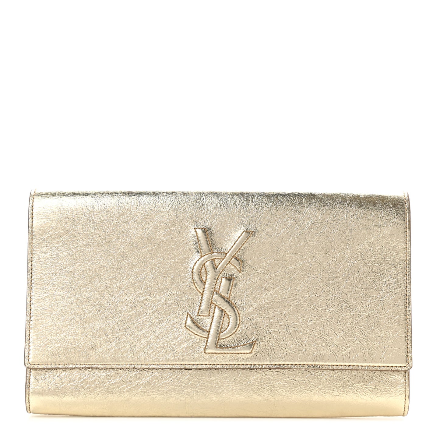 Metallic Calfskin Monogram Large Belle De Jour Clutch Gold