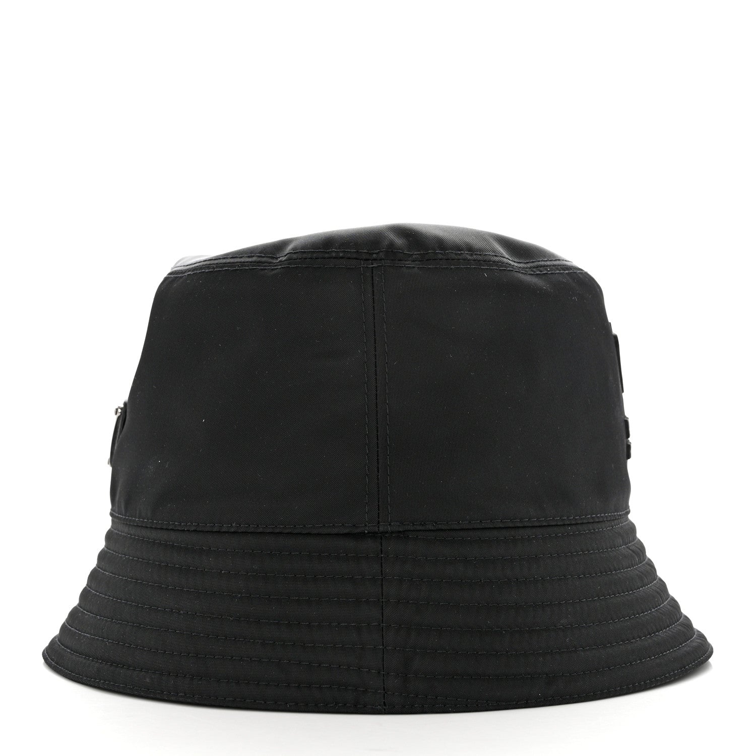 Prada Re-Nylon Saffiano Metal Triangle Logo Womens Bucket Hat S Black 5 of 8